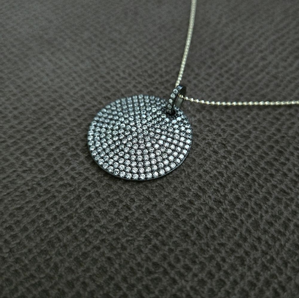 Mary Louise Designs Pave Disc💿 Pendant Necklace - Picture 10 of 15